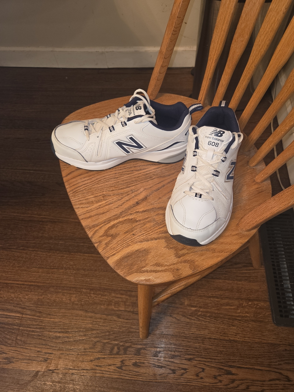 New Balance 608 Classic White/Navy Walking Shoes